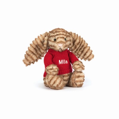 Jellycat Bashful Luxe Bunny Juniper with Red Jumper Australia | 879503BOU